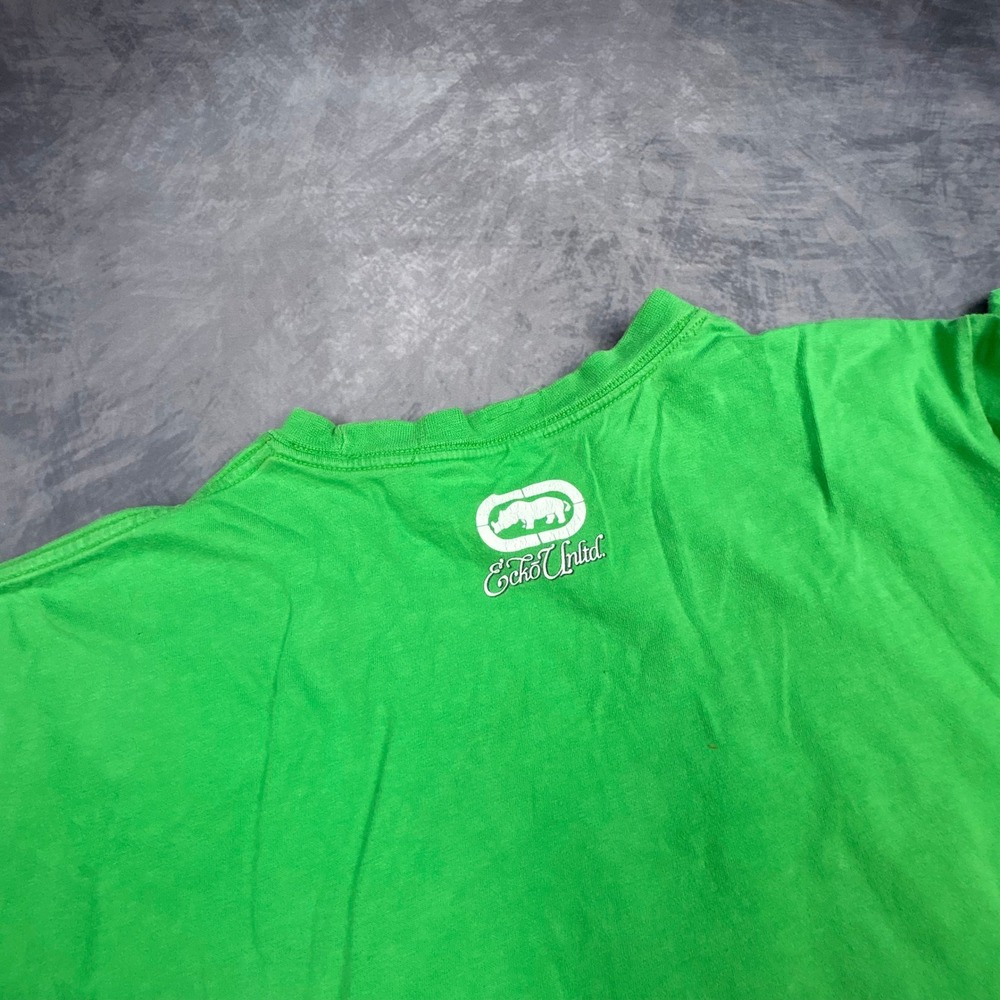 Vintage Ecko Unltd Graphic T-Shirt Green XL Y2K Rhino Skater Streetwear 0946 - Picture 8 of 8
